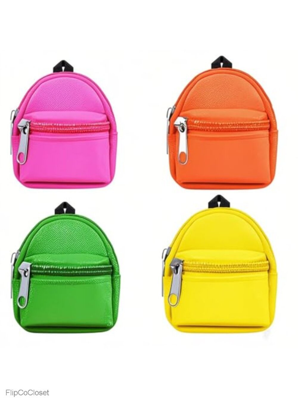 Set of 4 Nylon Keychain Pouches Zip Coin Pouch Mini Bag Organizer Hand Washable